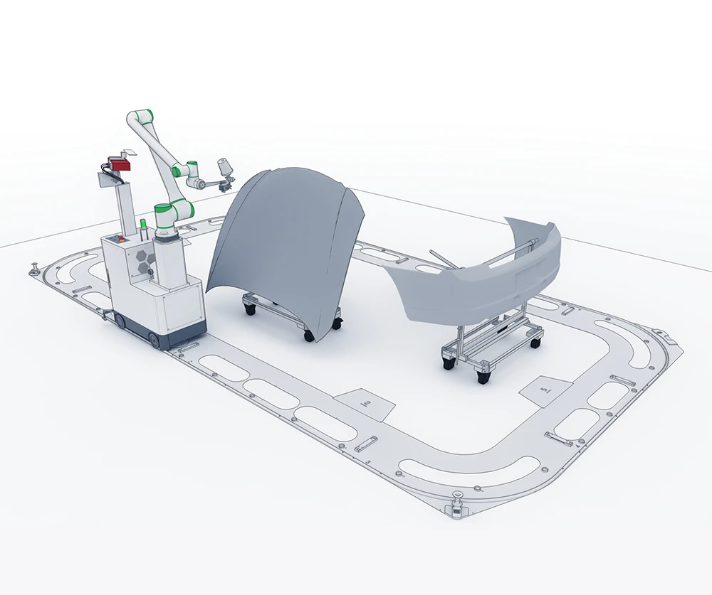 PPS_PaintGo-90E_Kabine-Karosserieteile PaintGo® 90E | Lackierroboter für PKW- und Karosserie-Lackierung für den OEM- und Refinish-Bereich